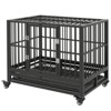 VisioGear 36" Dog Crate, Metal Cage Kennel with Lockable Wheels, Double Door and Removable Tray, Gray, 36.3"*24.5"*29.5" - 4 of 4