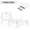 FurnitureR Metal Twin Bed Frame with Headboard + 3 Floating Wall Shelves, Sturdy Steel Platform Bed Set with Storage Space, No Box Spring Needed - 4 of 4