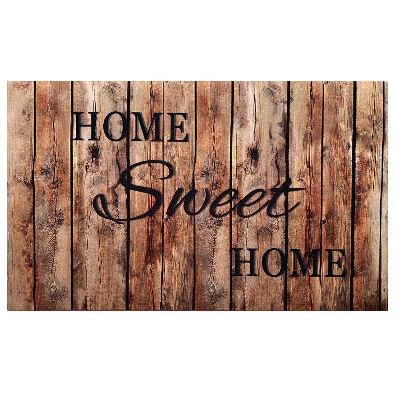GoodGram Montauk Accents Home Sweet Home Welcome Outdoor Rubber Entrance Mat 18x30 - Farmhouse Plank, 3 of 5