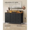 SONGMICS Dresser for Bedroom, Storage Organizer with 9 Fabric Drawers and LED Lights, Charging Station, Steel Frame, 13.2 x 44.9 x 33 Inches - 2 of 4