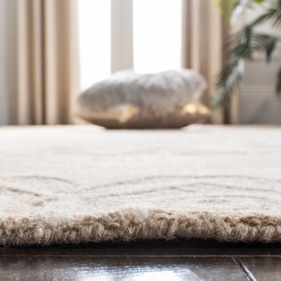 Bella 5' x 5' Square Beige Ivory Hand-Tufted Wool Area Rug