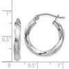 Black Bow Jewelry 3mm Sterling Silver, Twisted Round Hoop Earrings, 20mm (3/4 Inch) - 4 of 4
