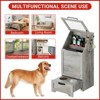 Top Opening Dog Feeding Station, Wooden Dog Food Storage Cabinet with 2 Elevated Dog Bowls, 3 Hooks, Hidden Design, Large Pet Food Storage - 4 of 4