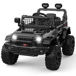12V Kids Ride-On Truck w/Remote - 3 Speeds (Max 2.5MPH), Dual Motors, LED Lights, Music (Ages 3-8, 61lbs) - 1 of 4
