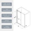 NicBex Shower Door 56-60" Wx74"H Sliding Shower Door with 5/16" (8mm) Tempered Glass with Reversible Installation - 4 of 4