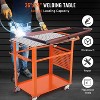 36 in x 24 in Welding Table, 600 LBS Heavy Duty Steel Welding Fixture Table with 5/8 in Holes and Pegboard, Industrial Welding Workbench with Wheels - 2 of 4