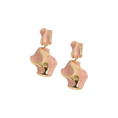 SOHI Women's Blush Pink The Eroded Drop Earrings