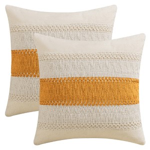REGALWOVEN Sofa Living Room Boho Farmhouse Decor Geometry Weave Throw Pillow Covers 2 Pcs - 1 of 4