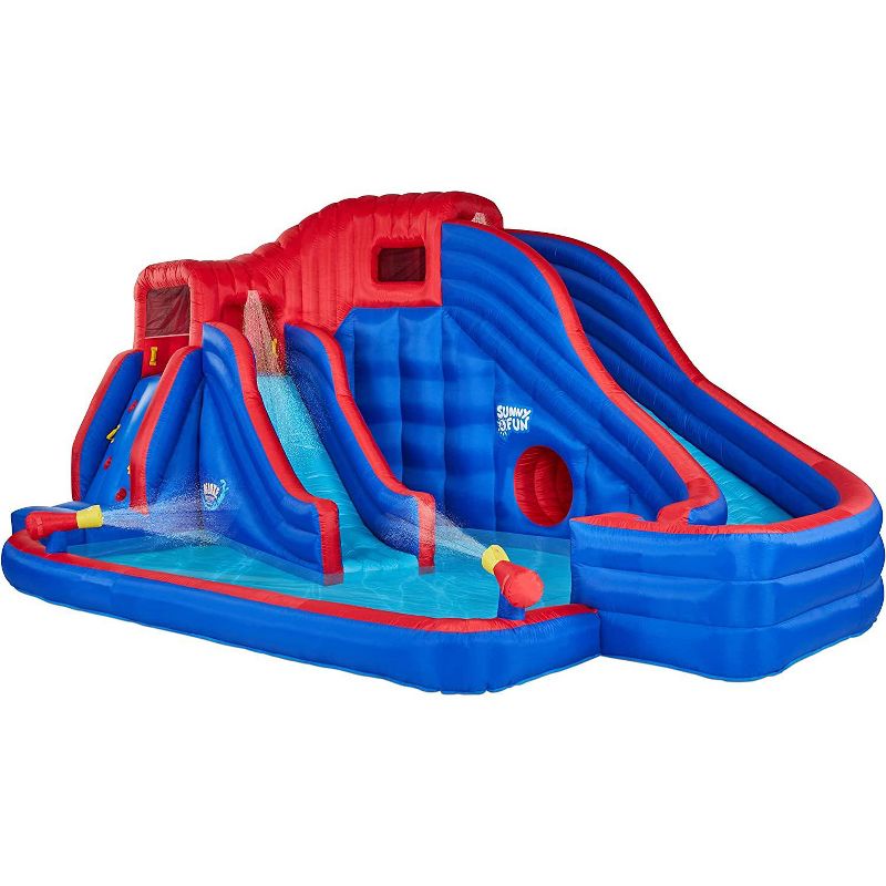 Sunny & Fun Inflatable Kids Backyard Water Slide Park w/Slides & Pool, 1 of 8