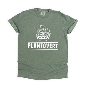 Simply Sage Market Women's Plantrovert Short Sleeve Garment Dyed Tee - 1 of 4