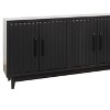 ORRD 64 inch Four Door TV Stand Media Console, Black Finish, No Assembly Required, Storage Cabinet with Fluted Doors - 4 of 4