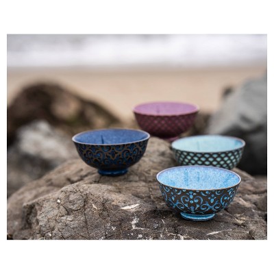 Arabella Assorted 10 oz Ceramic Dessert Bowls, Set of 4