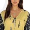 Anna-Kaci Women's Stainless Steel Necklace with 18K Gold Plated Pendant, Green Natural Stone Inlay, Adjustable Chain, Unique Design-Green - 3 of 4
