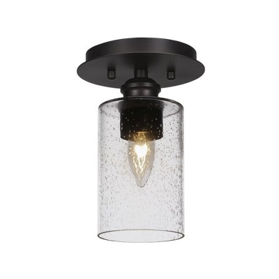 Toltec Lighting Edge 1 - Light Flush Mount in  Espresso with 4" Clear Bubble Shade