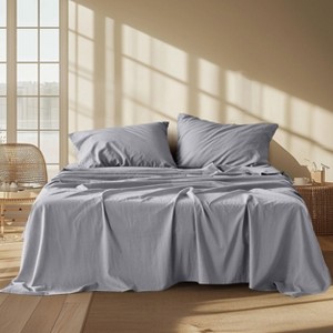 Cotton Sheets Set, Blend from Linen Cotton Bedsheets, GentleSoft™ & Breathable Bedsheets with 16 Inches Pocket, Gifts for All Seasons - 1 of 4