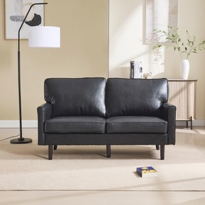 GDFStudio Phoenix Faux Leather Upholstered 49.21" Loveseat with Removable Pillow Cover - 1 of 4