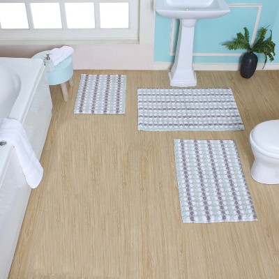 Home Weavers Orion Collection 100% Cotton Bathroom Rug, Non Slip Bath Mat Water Absorbent Soft Shaggy Mat Machine Washable