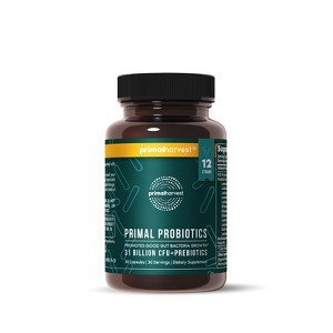 Primal Harvest Probiotic Capsules for Gut Health, 12 Dynamic Strains Probiotics for Women & Men (30 Count) - 1 of 4