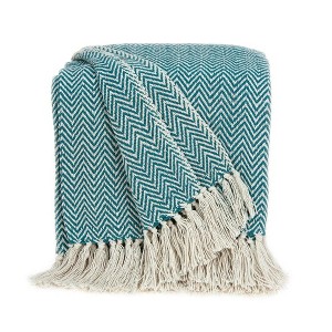 Parkland Collection,Isla Transitional Handloomed Cotton Throw Blanket - 1 of 4