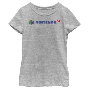 Girl's Nintendo Classic N64 Logo Text T-Shirt - 1 of 4