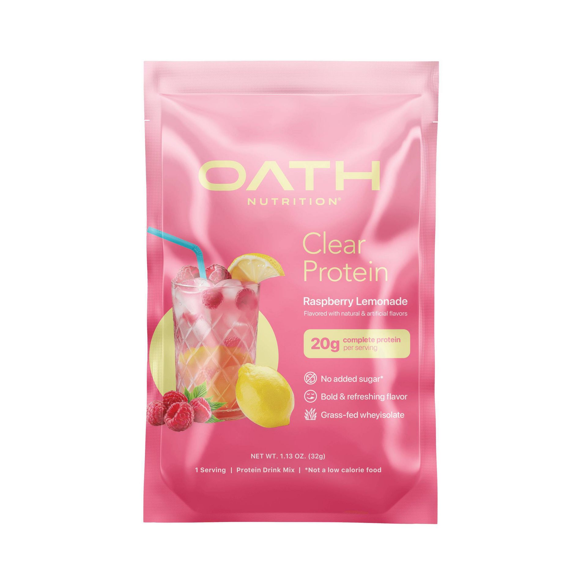 Oath Nutrition Single Serve Clear Protein Powder - Raspberry Lemonade (10pk Tray)