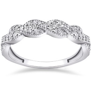 Pompeii3 1/3 ct Diamond Infinity Vintage Wedding Ring 14K White Gold Lab Created - 1 of 4