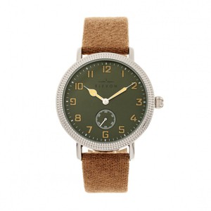 Elevon Northrop Wool-Overlaid Leather-Band Watch - Camel/Green - 1 of 3