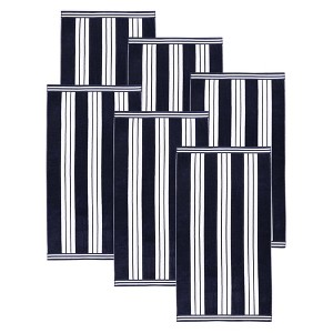 Striped Oversized Extra Large Cotton Beach Towel Set by Blue Nile Mills - 1 of 4