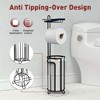 Sevobal Utility Storage Shelves, Toilet Paper Holder Stand with Top Storage Shelf, Floor Standing Storage for Bathroom, Black, 7.09"*7.09"*25.98" - 3 of 4