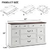 60″ Farmhouse 9 Drawer Dresser, Rustic Wood Organizer with 3 Size Drawers, Large Versatile Storage for Bedroom, Living Room, Hallway - 2 of 4