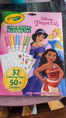 Disney Princess Coloring Book + Crayons + Ariel Jewel + Aurora Crown Double  Book