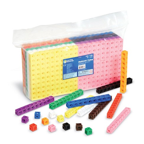 Learning Resources Math link Cubes 10 Colors~100 Cubes~New
