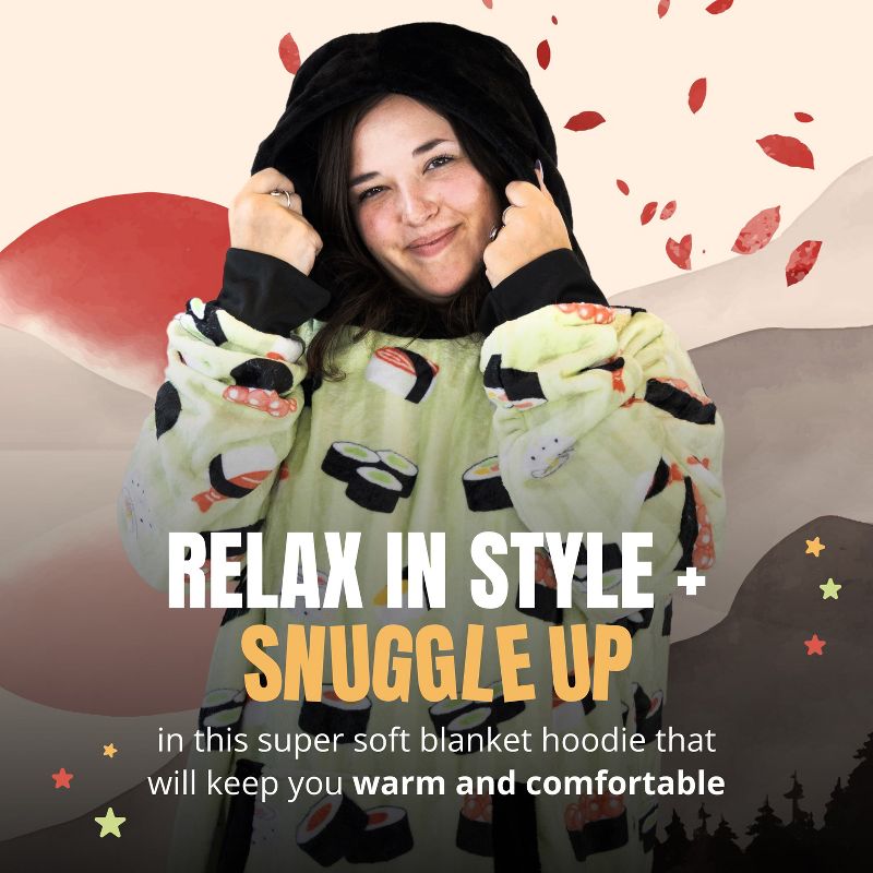 Sushi Snugible Blanket Hoodie & Pillow, 4 of 9