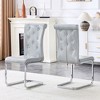 KTMBDW Modern Dining Chairs, Upholstered Kitchen Chairs with Crystal Buckle Design, Faux Leather for Living Room Lounge - 3 of 4