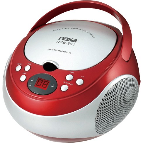 Naxa 2.4-Watt Portable CD Player with AM/FM Radio (Red)