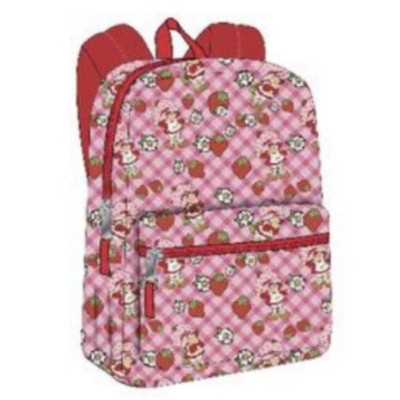 Strawberry Short Cake All Over Pink Nylon School Backpack 16" Bookbag for Girls