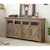 Bella Depot 68.35" Farmhouse TV Media Stand with Barn Design Cabinet - 3 of 4