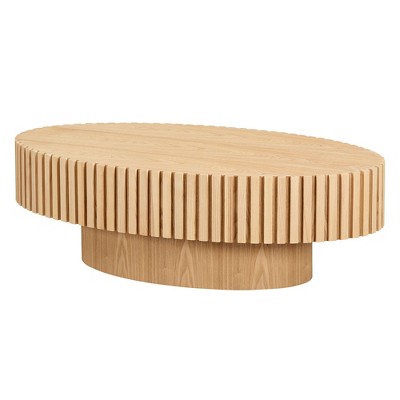 NicBex Modern 43.7" Oval Coffee Table with Pedestal Base for Living Room and Office
