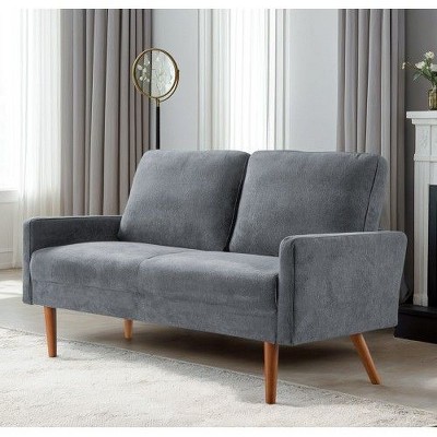 CAVINAS European Velvet Sofa, Vintage Loveseat Sofa Chair, Upholstered 3 Seater Couch, Chic Living Room Furniture Seating for Home, Apartment, Office