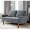 CAVINAS Modern & Vintage Loveseat Sofa, Velvet Upholstered 2 Seater Sofa Couch with Sleek Design, for Home, Apartment or Office - 4 of 4