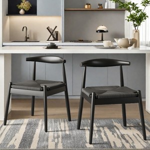 SEVOBAL Dining Chairs Set of 2 Modern Style Parsons Modern Kitchen Room Chairs with Solid Wood Legs for Kitchen Living Room, Black, 54"*56"*76" - 1 of 4