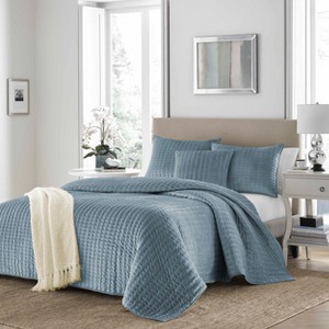 Blue Micro Mink Quilt Set (Full/Queen) - Stone Cottage