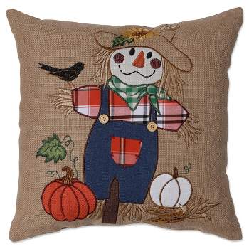 16.5"x16.5" Indoor Thanksgiving Scarecrow Square Throw Pillow  - Pillow Perfect