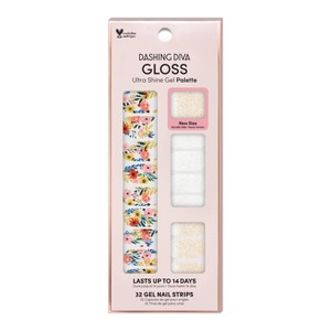 Dashing Diva Gloss Gel Nail Art Strip - Wallflower Frenzy - 32ct - 1 of 4