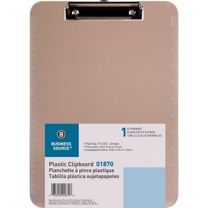 Business Source Clipboard Plastic w/Flat Clip 9"x12" Smoke 01870 - 1 of 4
