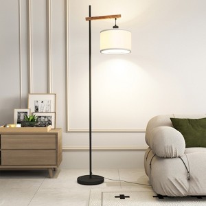 TiramisuBest 61/63 Arched Floor Lamp Wood Pedal Switch Industrial Modern Traditional Living Bedroom Office - 1 of 4