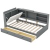YOOCOZZ Wood Twin Size platform bed with Storage Headboard, Shelves and 2 Drawers - 3 of 4
