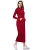 Coolmee Women's Maxi Dress Casual Pocket Slim Pullover Long Hoodie Dress - 2 of 3