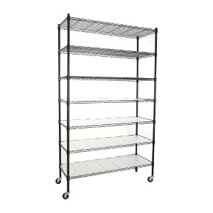 NicBex 82.00" 6-Tier Bookshelf with Adjustable Shelves & Wheels Bookcases for Living Room Home Office - 1 of 4