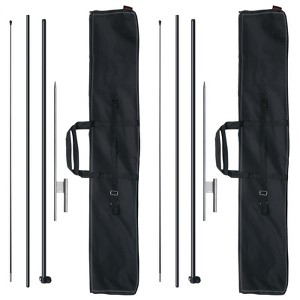 VEVOR Feather Flag Pole Kit, 2 Packs Swooper Flag Pole 12.7 ft, Sign Flag Poles, with Ground Stakes and A Carrying Bag (Flag Not Included), Black - 1 of 4